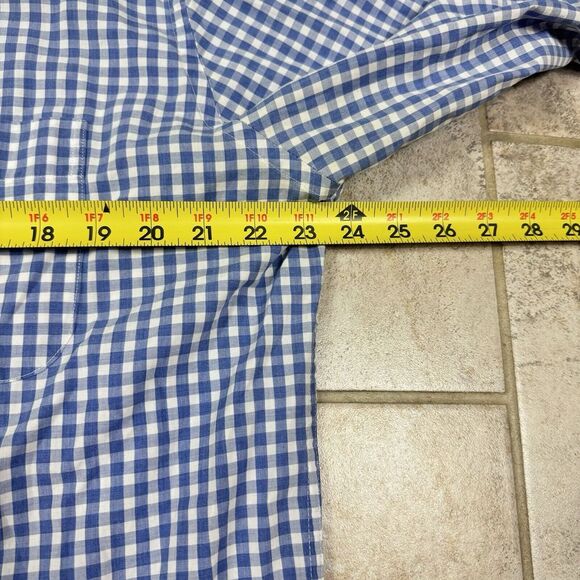 Peter Millar Button Up Shirt Mens Large Blue Gingham Check Long Sleeve Casual - Picture 6 of 10